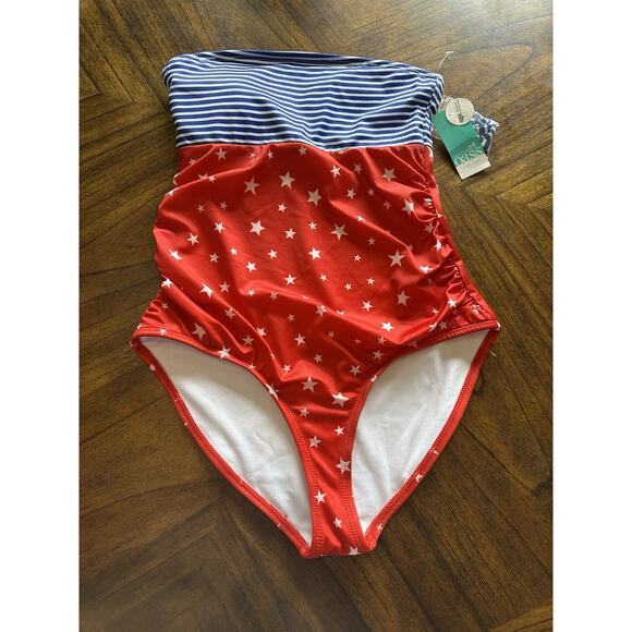 Outdoor Oasis Family Swim Suit NWT Stars & Stripes American Flag Size S - Picture 1 of 5